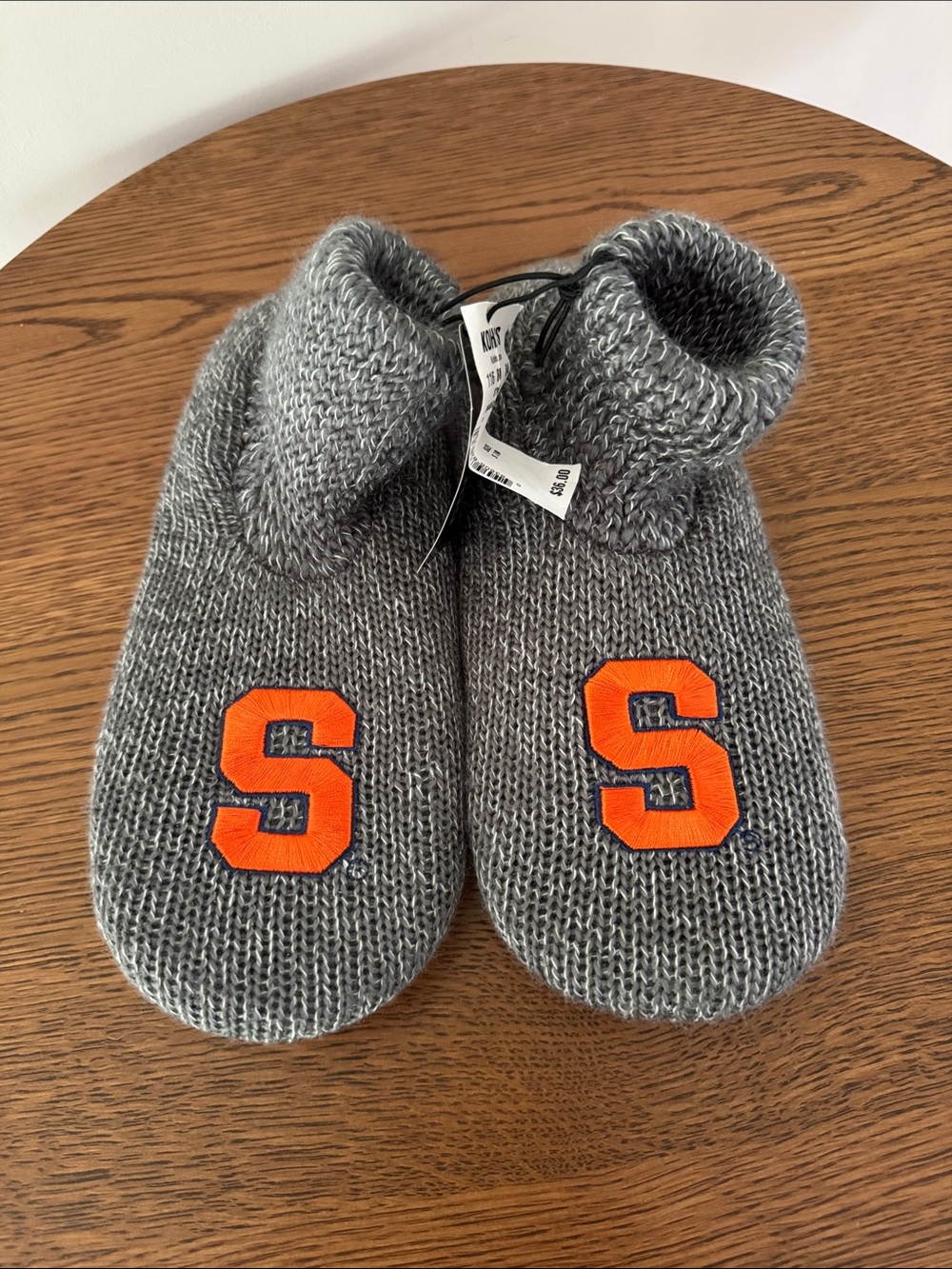 College Edition Unisex SYRACUSE Gray Knit Slippers - NWT